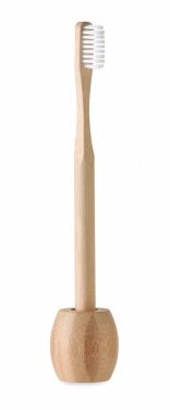 Logo trade business gift photo of: Bamboo tooth brush with stand