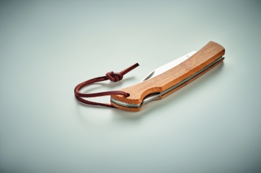 Logo trade promotional merchandise picture of: Foldable knife in bamboo