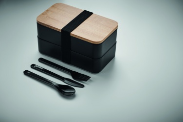 Logo trade corporate gifts picture of: Lunch box in PP and bamboo lid