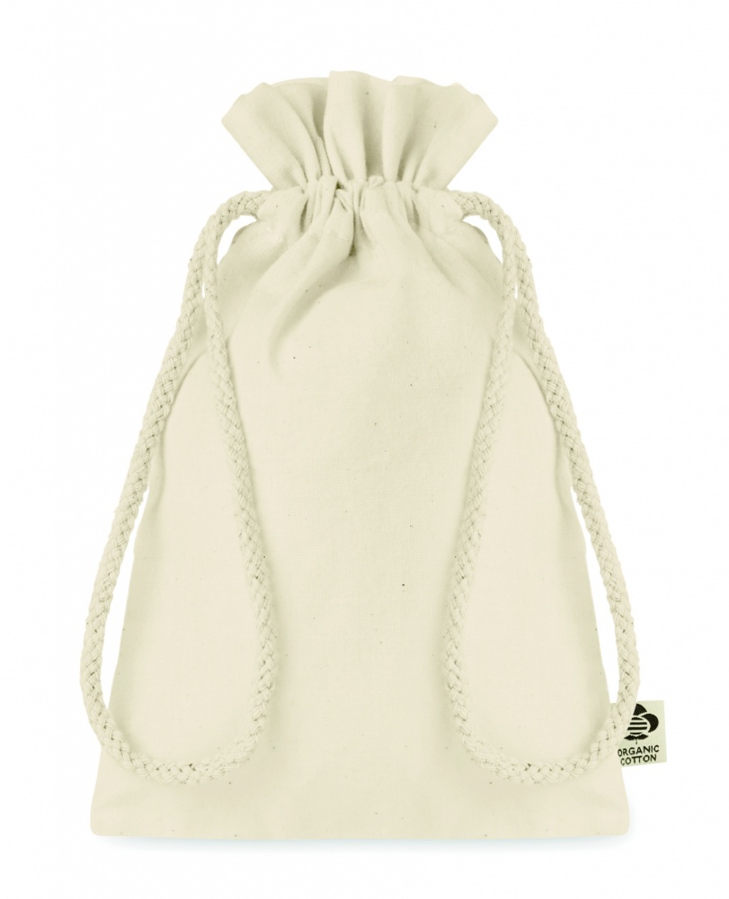 Logo trade promotional items image of: Small organic cotton gift bag