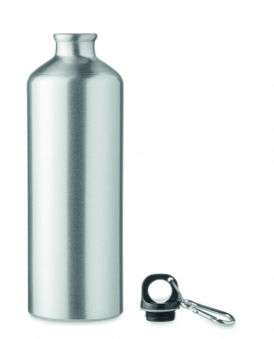 Logotrade advertising products photo of: 1000 ml single-walled aluminum water bottle with a carabiner