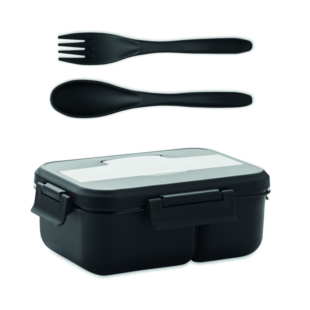 Logo trade promotional giveaways picture of: Lunch box with cutlery in PP