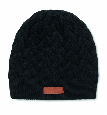 Logo trade corporate gift photo of: Cable knit beanie in RPET