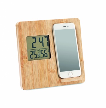 Logotrade corporate gift picture of: Bamboo weather station 10W
