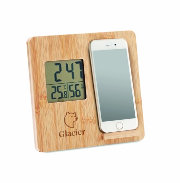 Logotrade promotional giveaways photo of: Bamboo weather station 10W