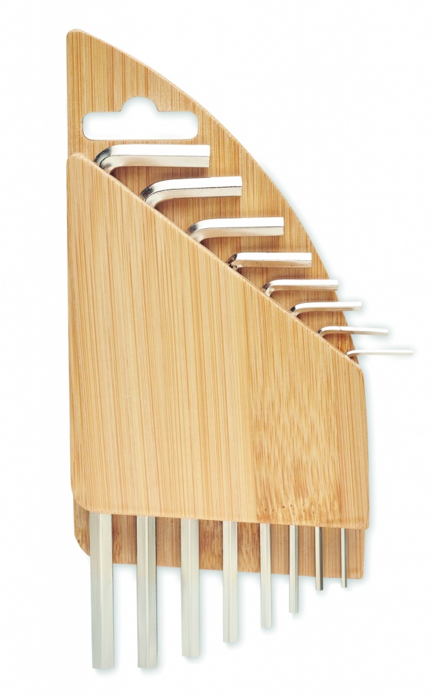 Logotrade advertising product picture of: Hex key set in bamboo