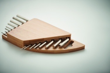 Logo trade corporate gifts image of: Hex key set in bamboo