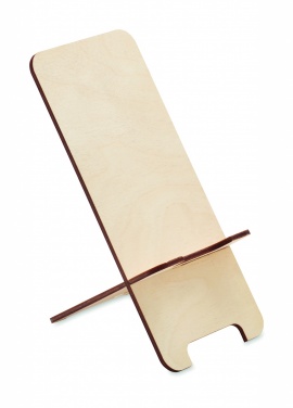 Logo trade promotional merchandise image of: Birch Wood phone stand