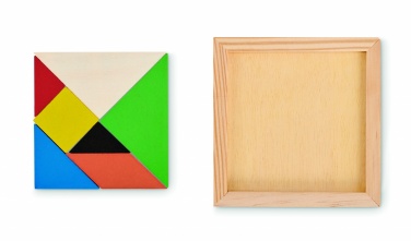 Logo trade advertising products image of: Tangram puzzle in wood