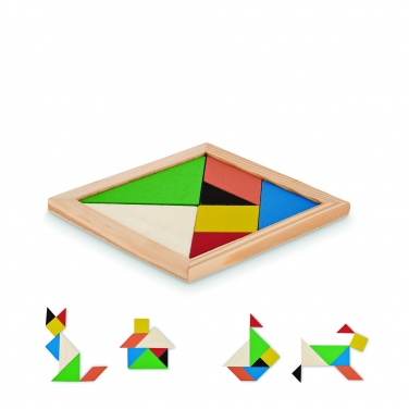 Logo trade business gifts image of: Tangram puzzle in wood