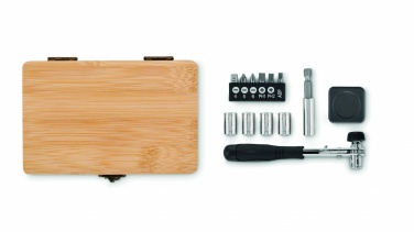 Logotrade promotional merchandise picture of: 13 piece tool set, bamboo case