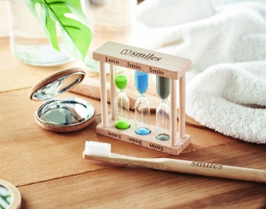 Logotrade promotional merchandise picture of: Set of 3 wooden sand timer