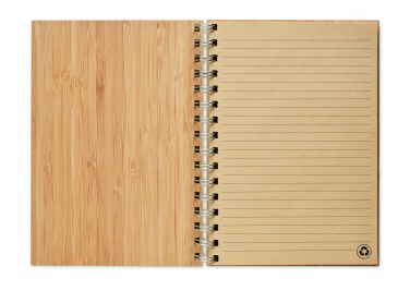 Logotrade corporate gift image of: A5 ring bound Bamboo notebook