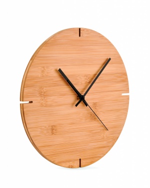 Logo trade corporate gifts image of: Round shape bamboo wall clock