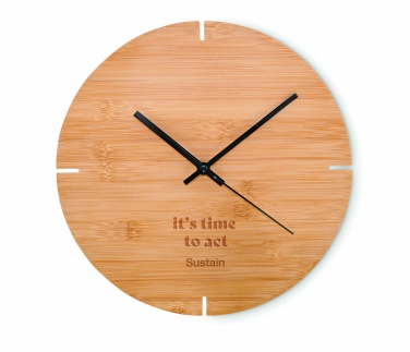 Logotrade promotional gifts photo of: Round shape bamboo wall clock