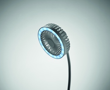 Logo trade promotional giveaways image of: Desktop charger fan with light