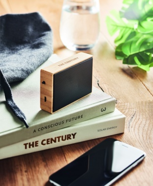 Logo trade advertising product photo of: Solar bamboo wireless speaker