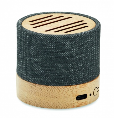 Logotrade promotional item image of: Bamboo RPET wireless speaker