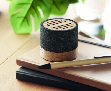 Logo trade promotional gifts picture of: Bamboo RPET wireless speaker