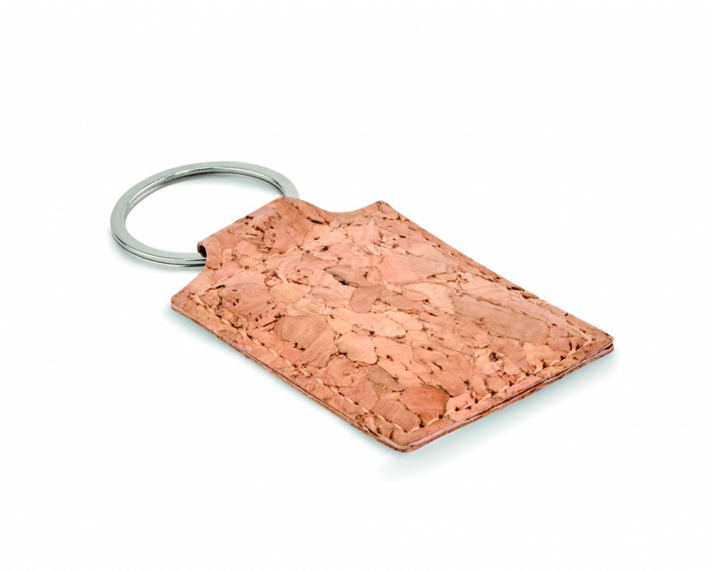 Logo trade promotional gift photo of: Rectangular cork key ring Imatra