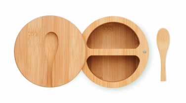 Logo trade promotional giveaways image of: Salt and pepper bamboo box