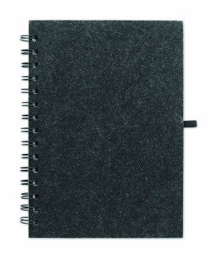 Logo trade corporate gifts image of: A5 RPET felt cover notebook