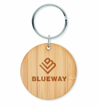 Logotrade advertising products photo of: Round bamboo key ring Pieksämäki