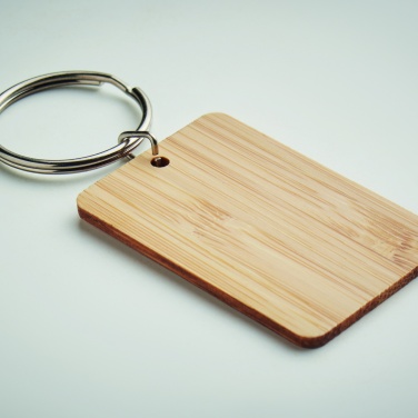 Logotrade corporate gift picture of: Rectangular bamboo key ring Riihimäki
