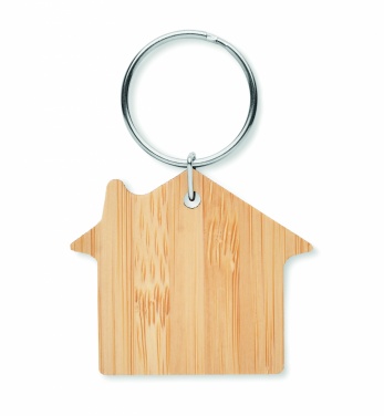 Logotrade corporate gifts photo of: House shaped bamboo key ring Järvenpää