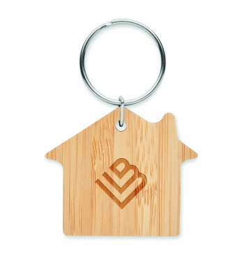 Logotrade promotional gifts photo of: House shaped bamboo key ring Järvenpää