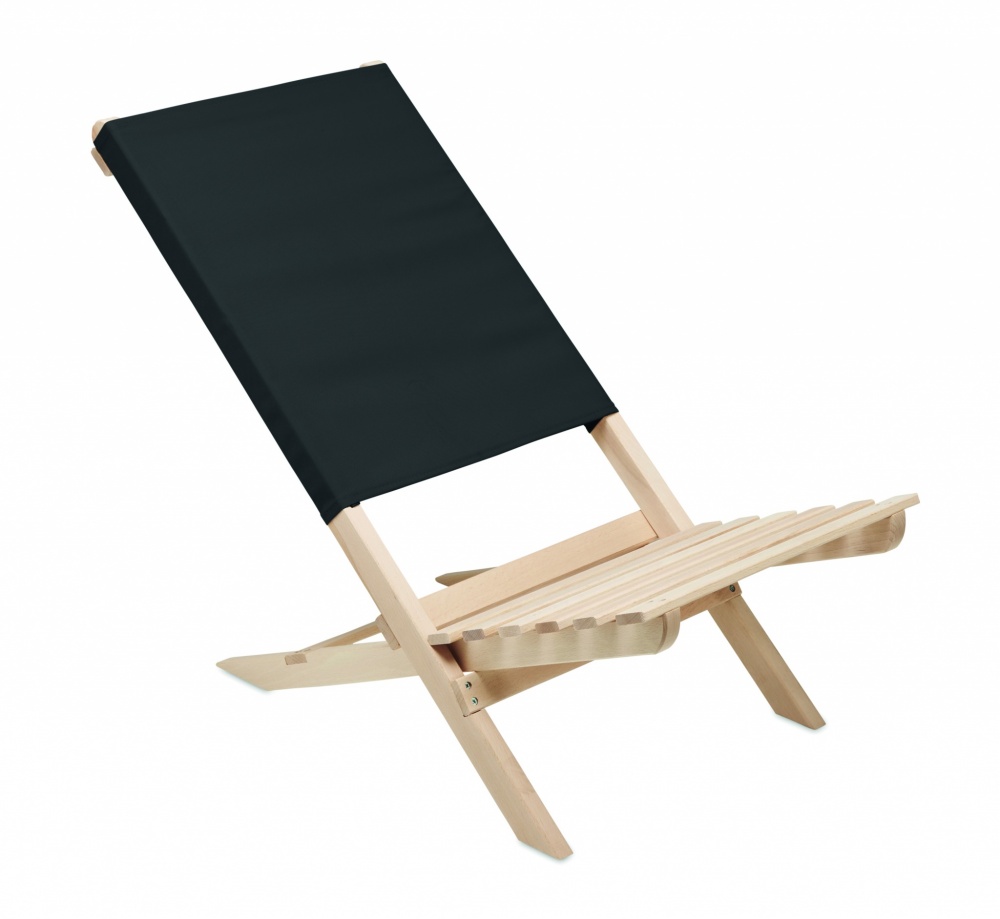 Logo trade corporate gift photo of: Foldable wooden beach chair