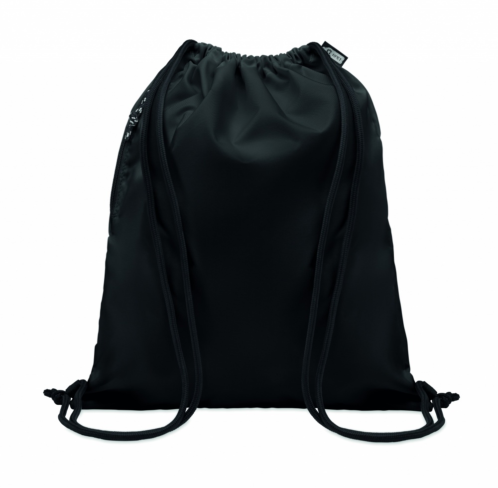 Logo trade promotional gifts image of: Large drawstring bag 300D RPET