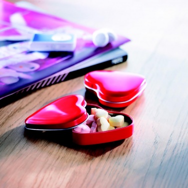 Logo trade promotional items picture of: Heart tin box with candies