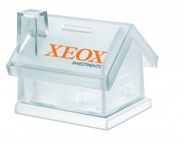 Logo trade corporate gifts picture of: Plastic house coin bank