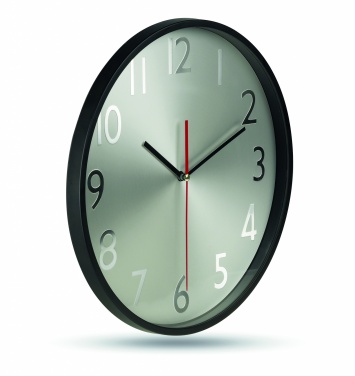 Logo trade promotional products image of: Wall clock w silver background