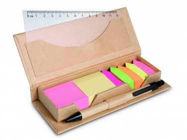 Logo trade promotional products image of: Sticky memo set recycked w/pen