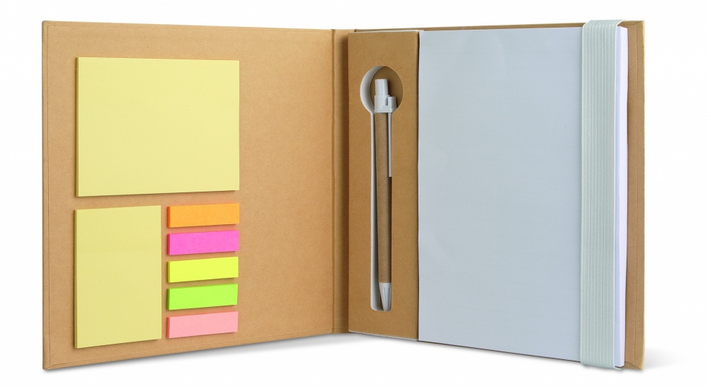 Logo trade promotional giveaways image of: Notebook with memo set and pen