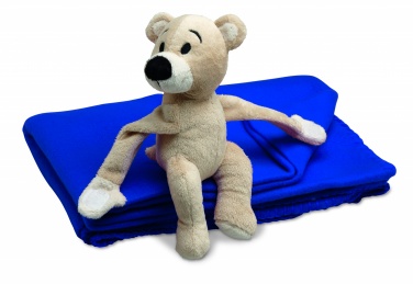 Logo trade promotional items image of: Fleece blanket with bear