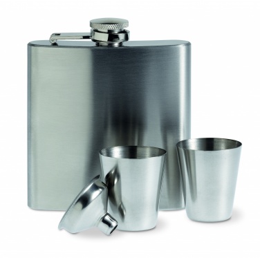 Logotrade promotional giveaways photo of: Slim hip flask w 2 cups set
