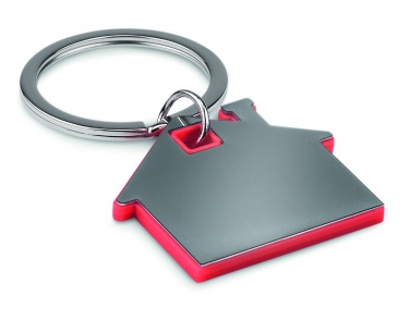 Logo trade corporate gift photo of: House shape plastic key ring Rezekne