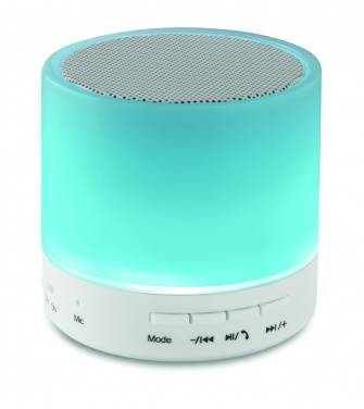 Logo trade promotional merchandise picture of: Round wireless speaker LED