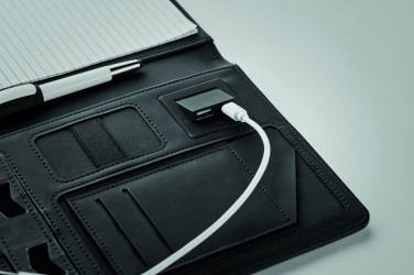 Logo trade promotional gifts picture of: A5 folder with power bank