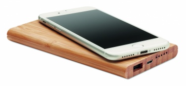 Logotrade business gifts photo of: Wireless power bank in bamboo 6000mAh ARENA