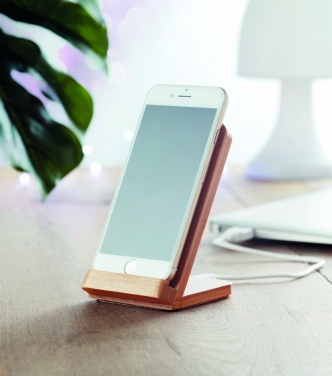 Logotrade promotional gift image of: Bamboo wireless charge stand 5W WIRESTAND
