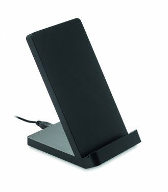 Logo trade corporate gifts picture of: Bamboo wireless charge stand 5W WIRESTAND