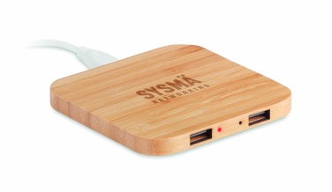 Logo trade promotional products picture of: Bamboo wireless charge pad 5W
