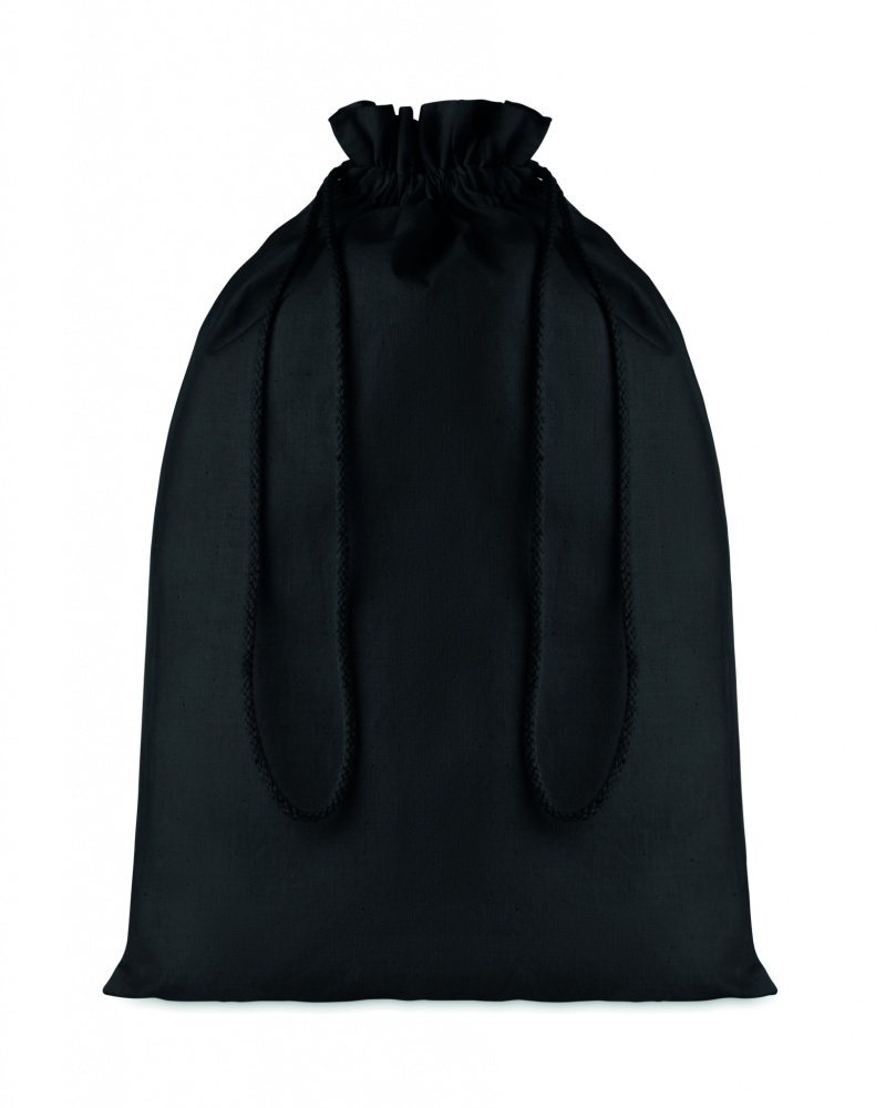 Logotrade promotional merchandise picture of: Large Cotton draw cord bag black