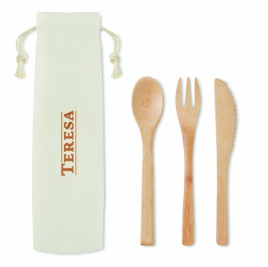 Logo trade corporate gifts image of: Bamboo cutlery set