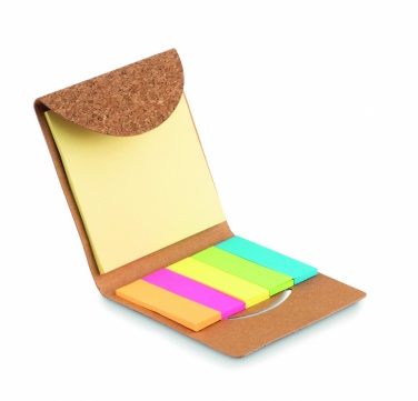 Logo trade promotional gift photo of: Cork sticky note memo pad