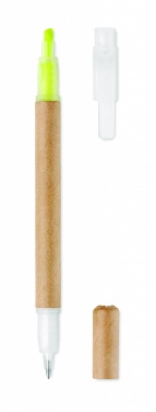 Logo trade promotional item photo of: 2 in 1 carton pen highlighter